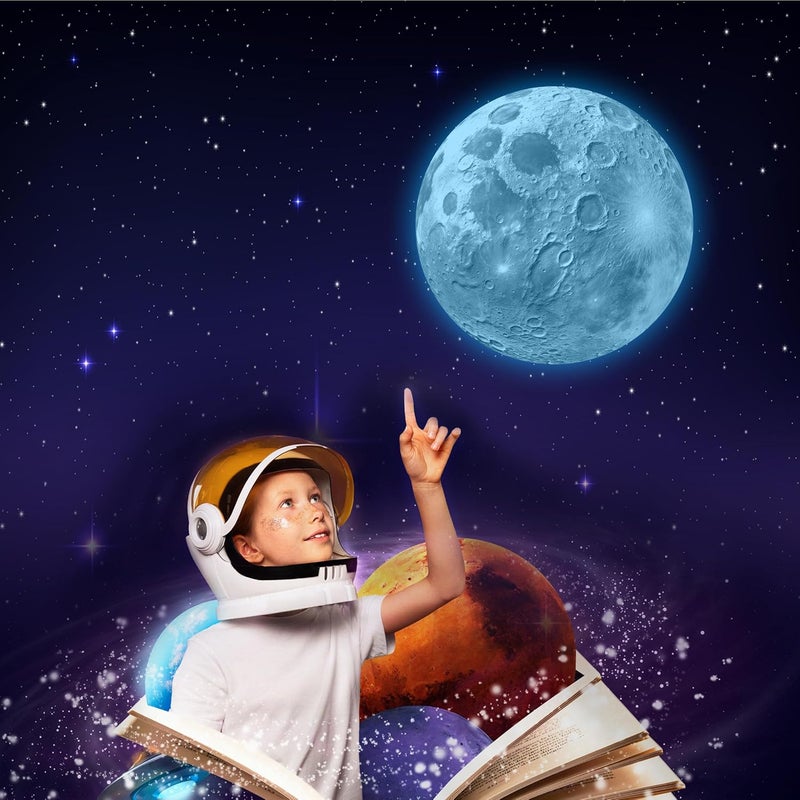 Robmoda Glow in The Dark Sun for Ceiling, Luminous Planet Wall Sticker, Kids Bedroom Wall Decal, Sticky Fluorescence Sun, Gift for Boys and Girls (Blue) - Image 2